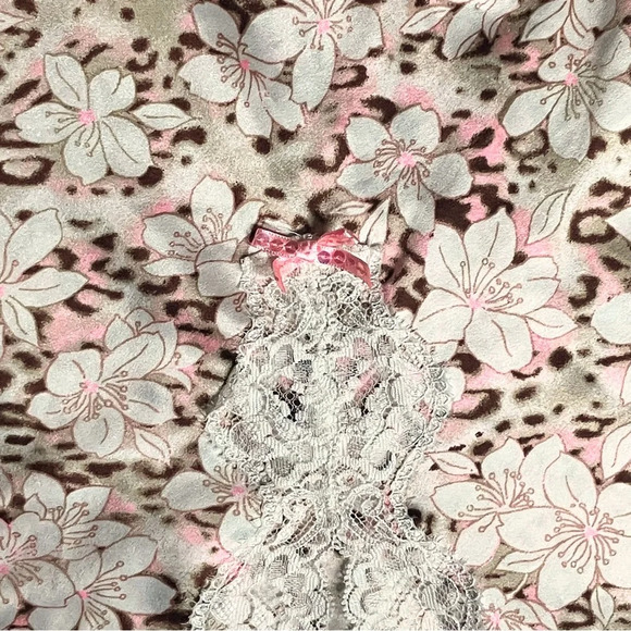 Victoria’s Secret Leopard Floral Chemise Slip Mini Dress. Medium. Fairy, Retro - Picture 10 of 11